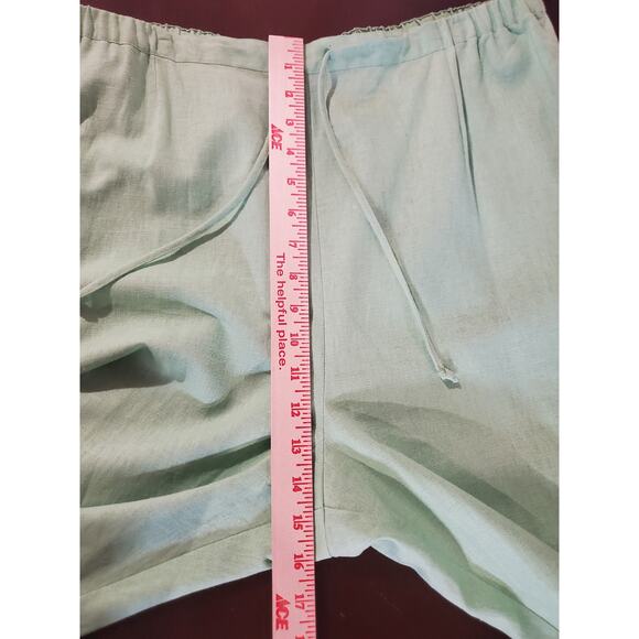 Vtg Sag Harbor Embroidered Flower Linen Blend Top Pant Set Plus Size 18 Green - Picture 12 of 13